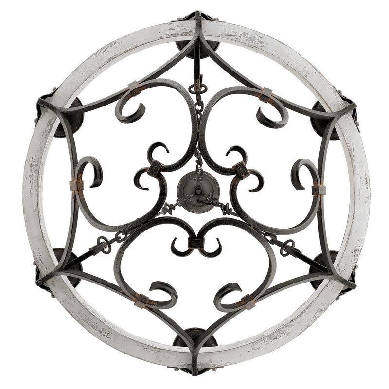 Golden 1821-6 ABI-CDW Six Light Chandelier, Antique Black Iron