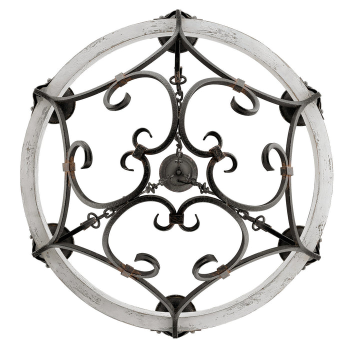 Golden 1821-6 ABI-CDW Six Light Chandelier, Antique Black Iron