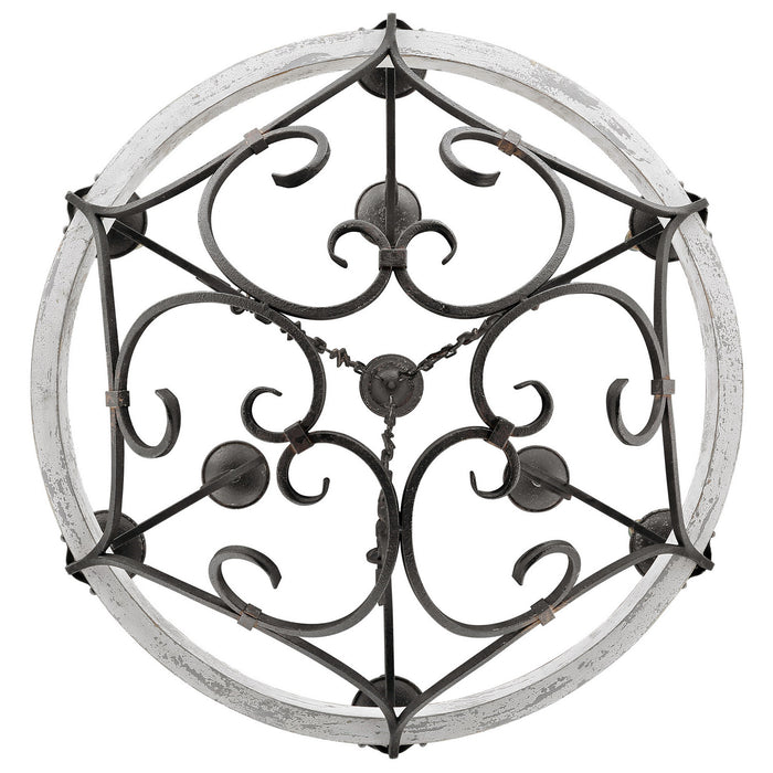Golden 1821-9 ABI-CDW Nine Light Chandelier, Antique Black Iron