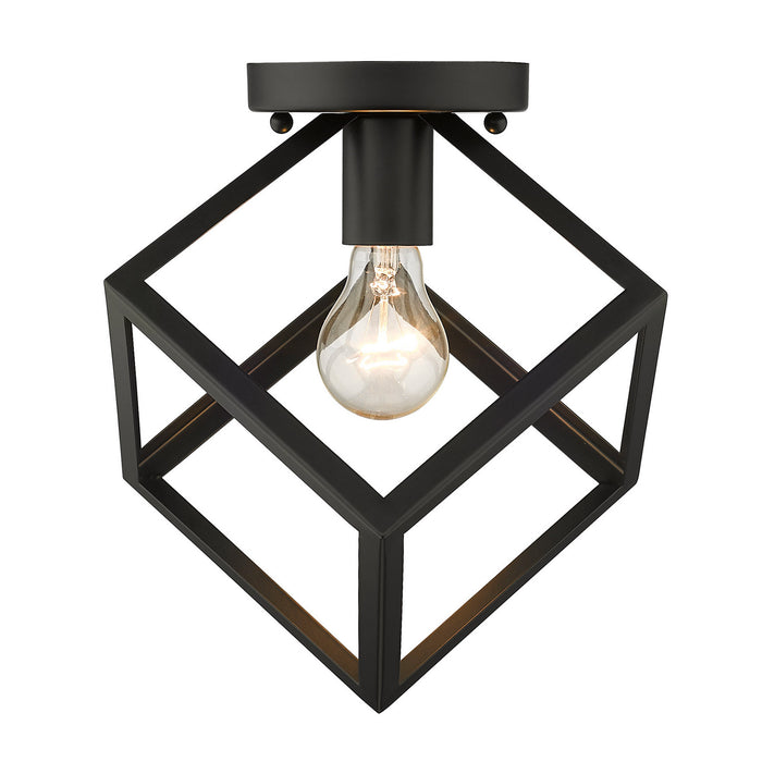Golden 2086-FM BLK One Light Flush Mount, Matte Black