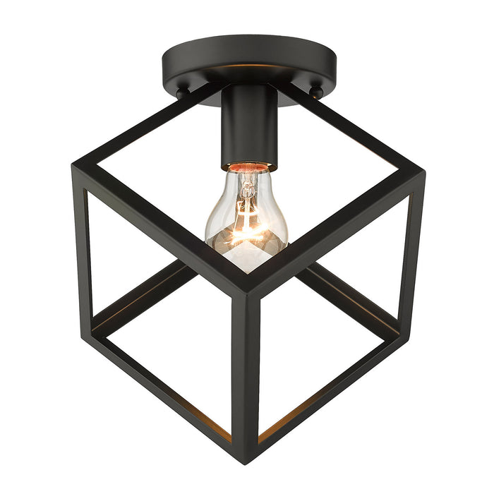 Golden 2086-FM BLK One Light Flush Mount, Matte Black
