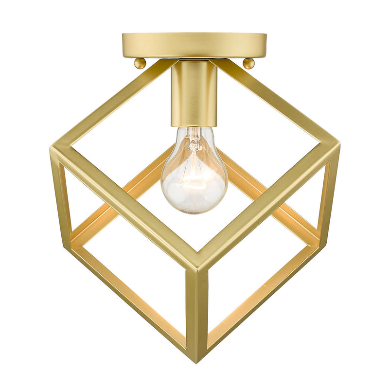 Golden 2086-FM OG One Light Flush Mount, Olympic Gold