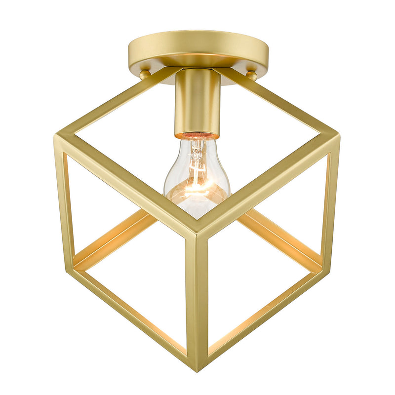 Golden 2086-FM OG One Light Flush Mount, Olympic Gold