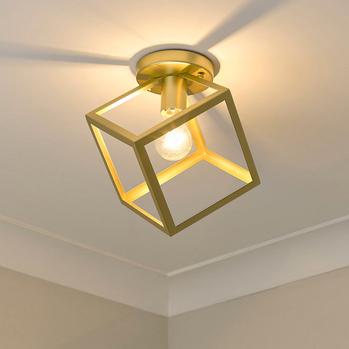 Golden 2086-FM OG One Light Flush Mount, Olympic Gold