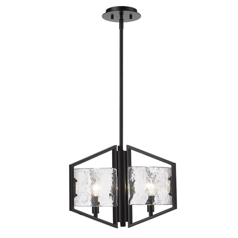 Golden 3162-3P BLK-HWG Three Light Pendant, Matte Black