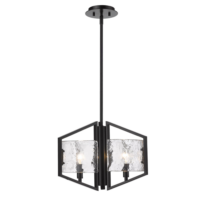 Golden 3162-3P BLK-HWG Three Light Pendant, Matte Black