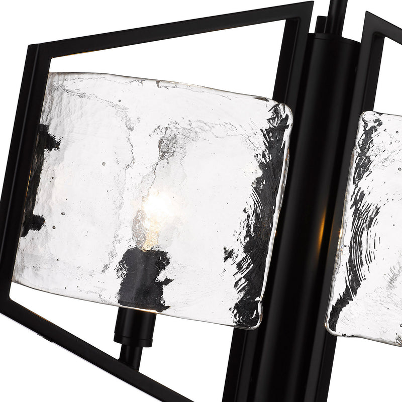 Golden 3162-3P BLK-HWG Three Light Pendant, Matte Black