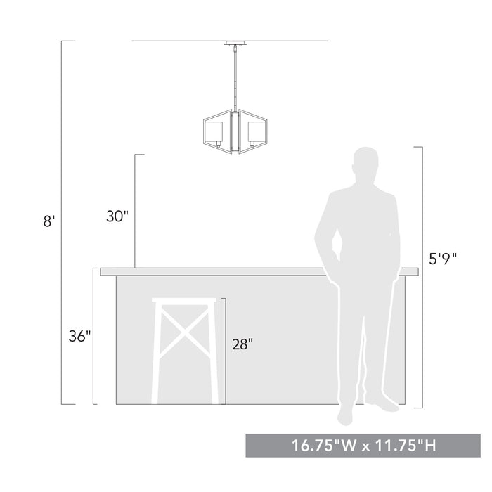 Golden 3162-3P BLK-HWG Three Light Pendant, Matte Black
