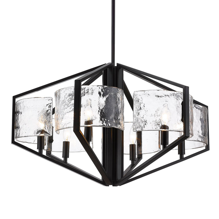 Golden 3162-6 BLK-HWG Six Light Chandelier, Matte Black