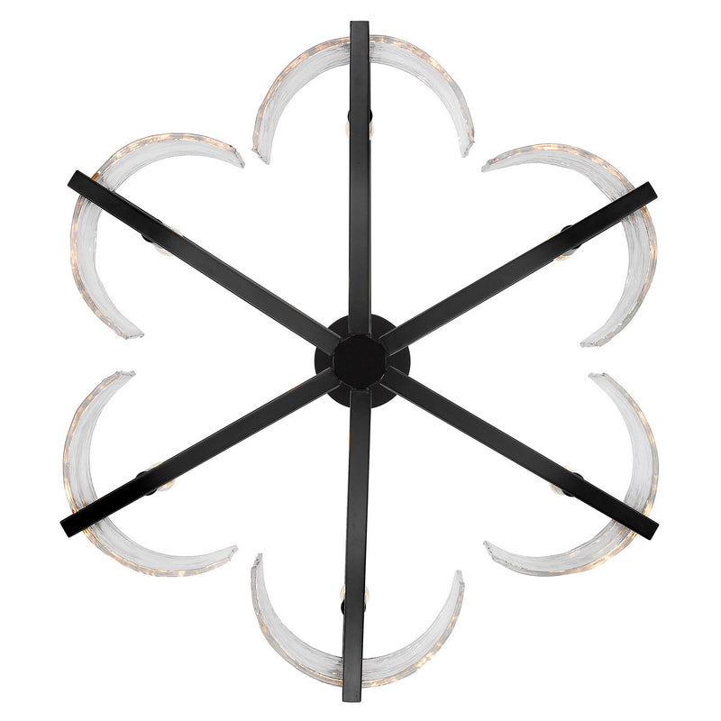 Golden 3162-6 BLK-HWG Six Light Chandelier, Matte Black