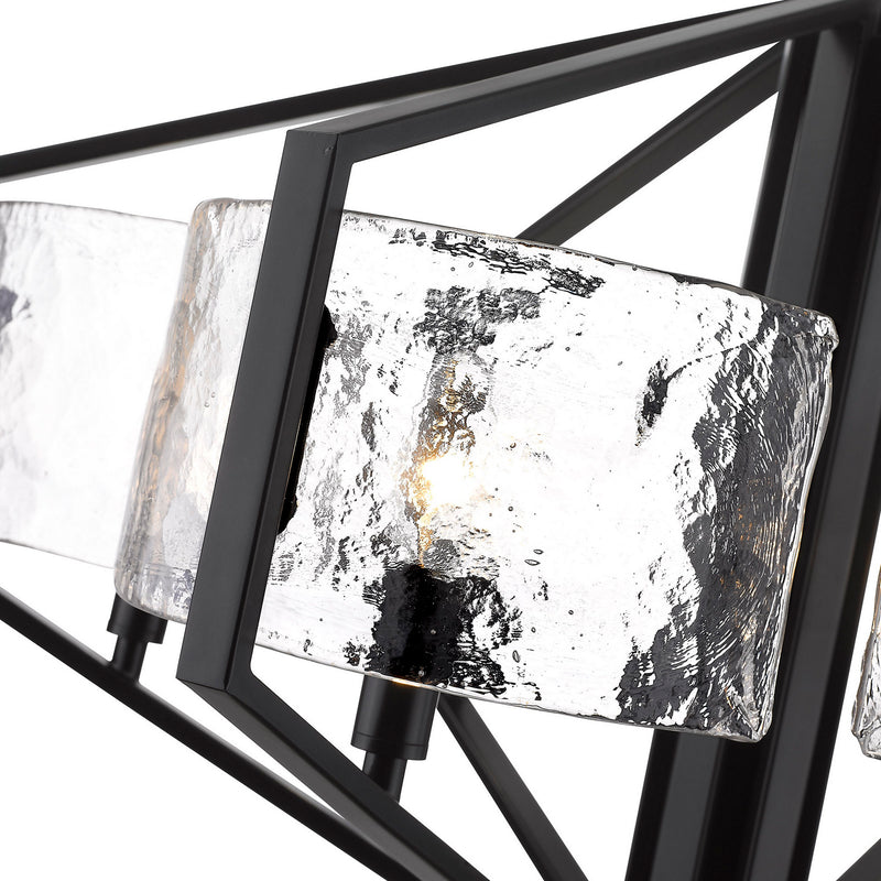 Golden 3162-6 BLK-HWG Six Light Chandelier, Matte Black