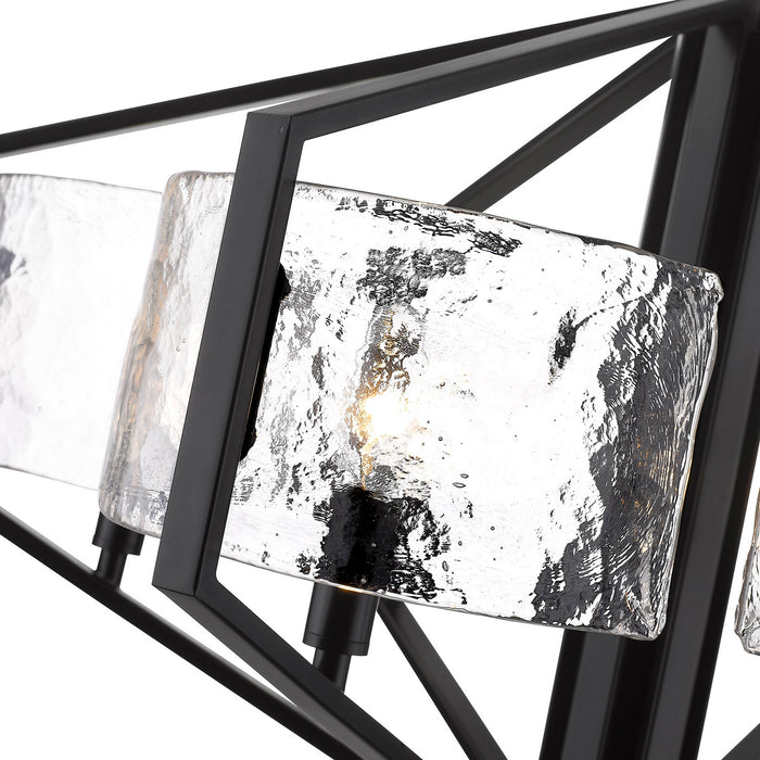 Golden 3162-6 BLK-HWG Six Light Chandelier, Matte Black
