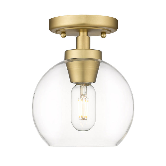 Golden 4855-FM BCB-CLR One Light Flush Mount, Brushed Champagne Bronze