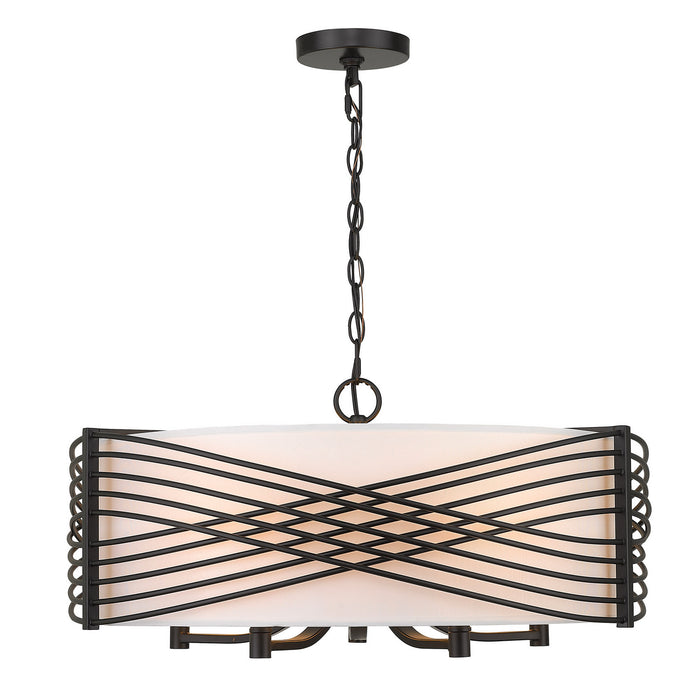Golden 5516-5 BLK-MWS Five Light Chandelier, Matte Black
