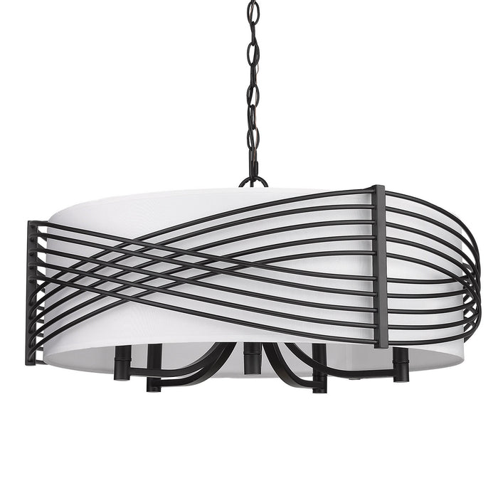 Golden 5516-5 BLK-MWS Five Light Chandelier, Matte Black