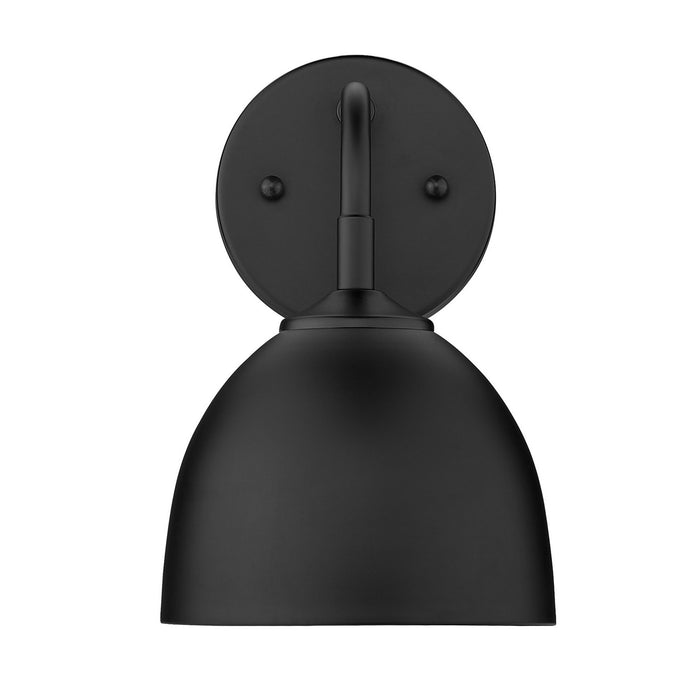 Golden 6956-1W BLK-BLK One Light Wall Sconce, Matte Black