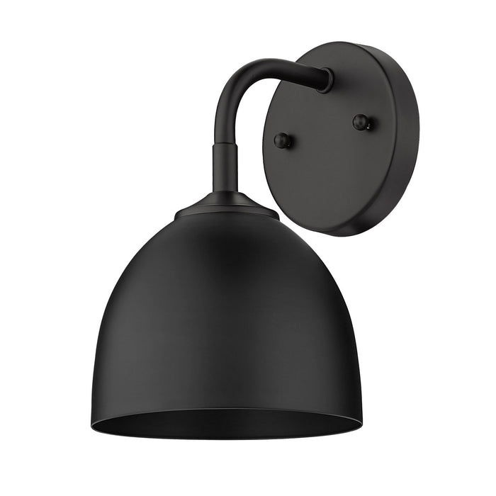 Golden 6956-1W BLK-BLK One Light Wall Sconce, Matte Black