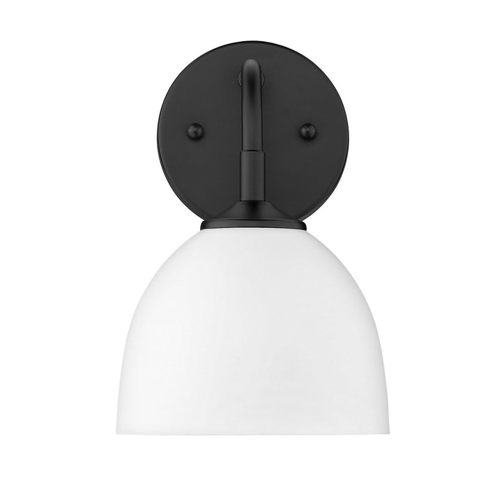 Golden 6956-1W BLK-WHT One Light Wall Sconce, Matte Black