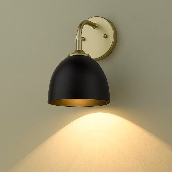 Golden 6956-1W OG-BLK One Light Wall Sconce, Olympic Gold