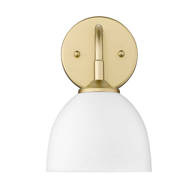 Golden 6956-1W OG-WHT One Light Wall Sconce, Olympic Gold