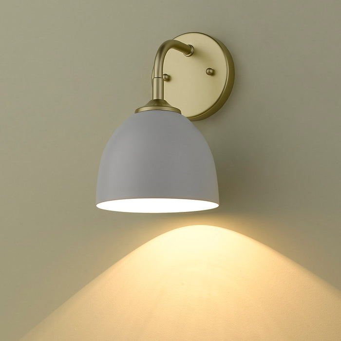 Golden 6956-1W OG-WHT One Light Wall Sconce, Olympic Gold