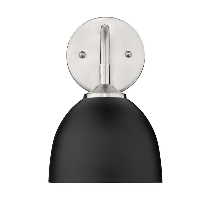 Golden 6956-1W PW-BLK One Light Wall Sconce, Pewter