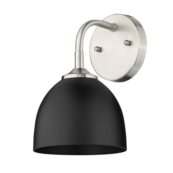 Golden 6956-1W PW-BLK One Light Wall Sconce, Pewter