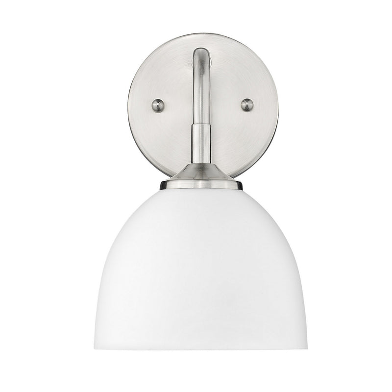 Golden 6956-1W PW-WHT One Light Wall Sconce, Pewter
