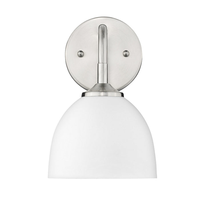 Golden 6956-1W PW-WHT One Light Wall Sconce, Pewter