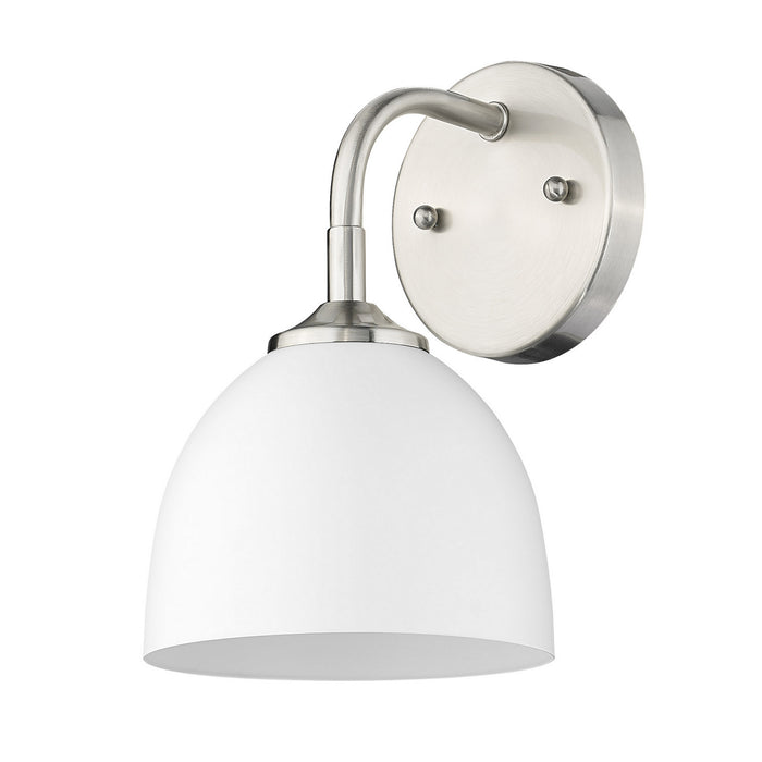 Golden 6956-1W PW-WHT One Light Wall Sconce, Pewter