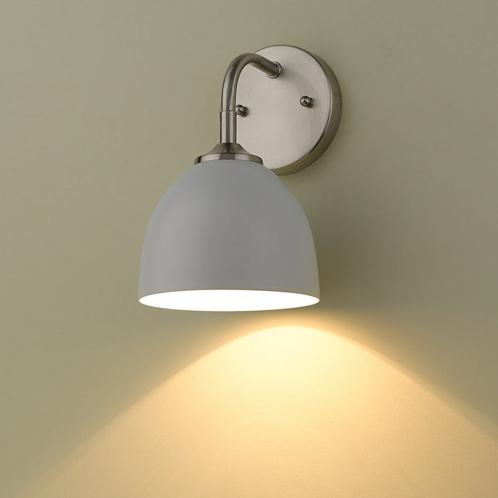 Golden 6956-1W PW-WHT One Light Wall Sconce, Pewter