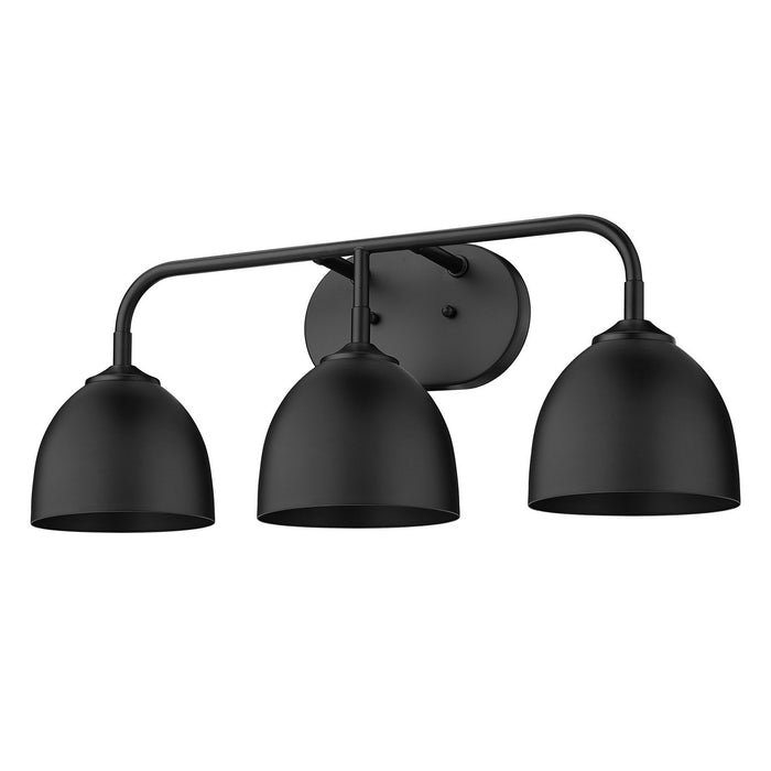 Golden 6956-BA3 BLK-BLK Three Light Bath Vanity, Matte Black