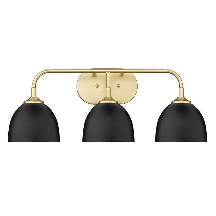 Golden 6956-BA3 OG-BLK Three Light Bath Vanity, Olympic Gold