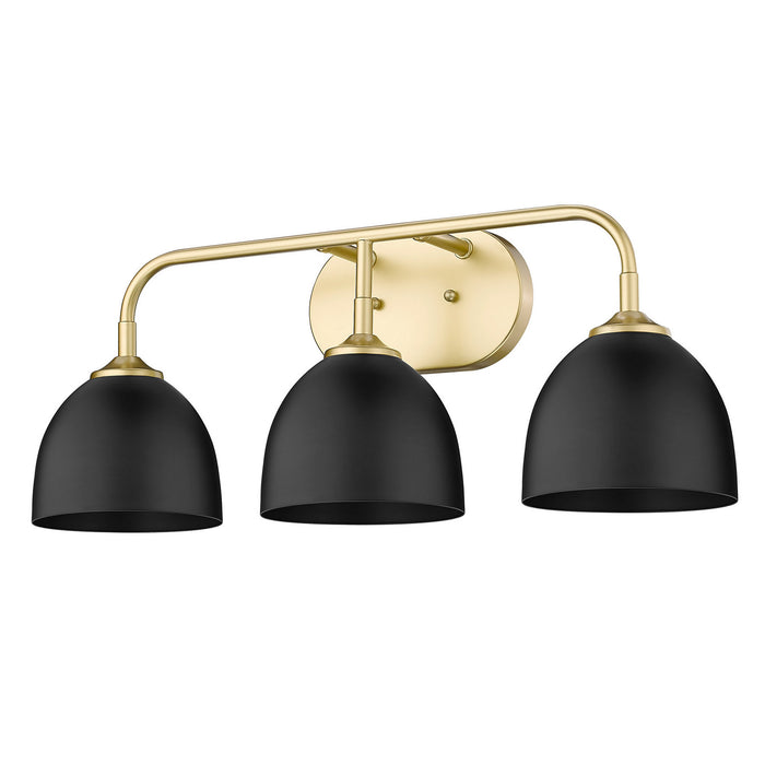 Golden 6956-BA3 OG-BLK Three Light Bath Vanity, Olympic Gold
