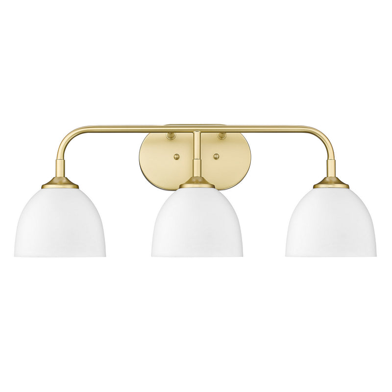 Golden 6956-BA3 OG-WHT Three Light Bath Vanity, Olympic Gold