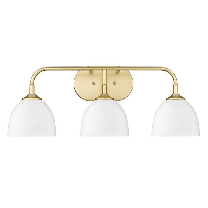 Golden 6956-BA3 OG-WHT Three Light Bath Vanity, Olympic Gold