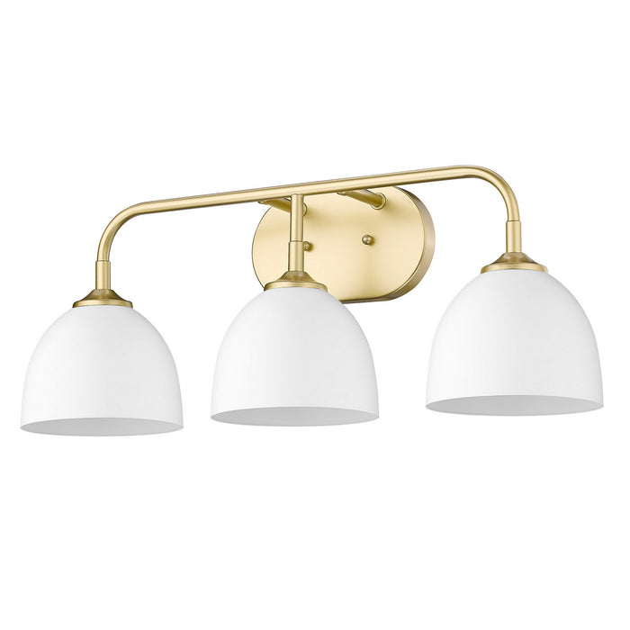 Golden 6956-BA3 OG-WHT Three Light Bath Vanity, Olympic Gold