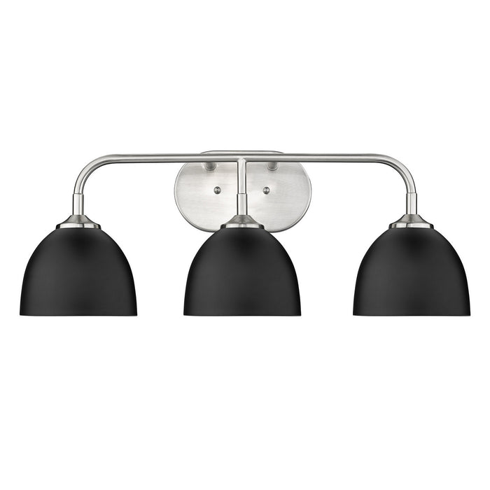 Golden 6956-BA3 PW-BLK Three Light Bath Vanity, Pewter