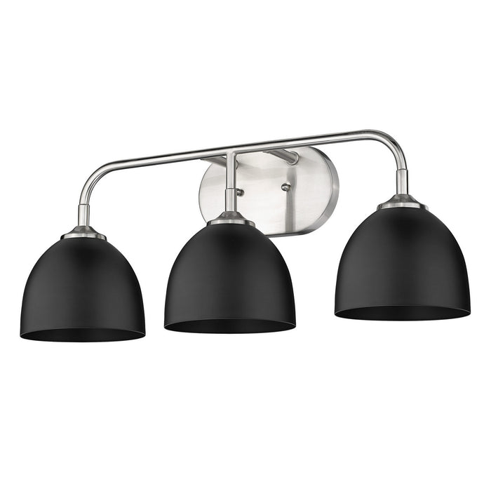 Golden 6956-BA3 PW-BLK Three Light Bath Vanity, Pewter