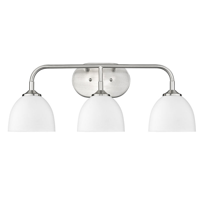 Golden 6956-BA3 PW-WHT Three Light Bath Vanity, Pewter