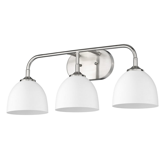 Golden 6956-BA3 PW-WHT Three Light Bath Vanity, Pewter