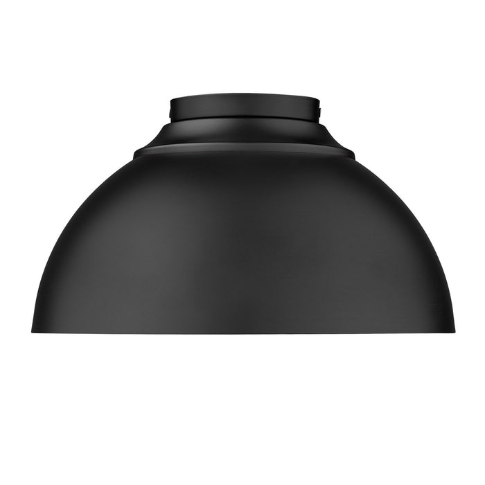 Golden 6956-FM BLK-BLK Three Light Flush Mount, Matte Black