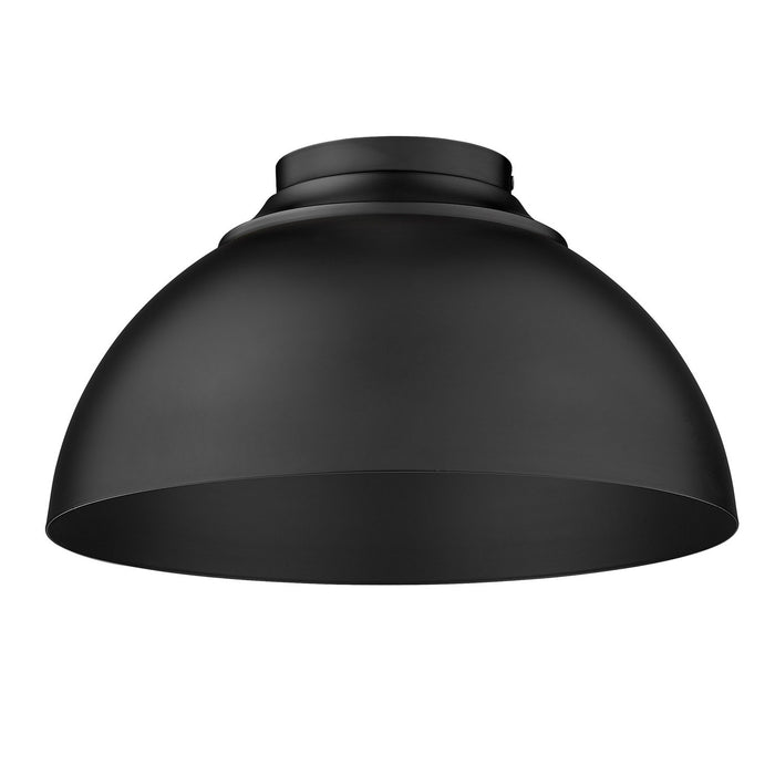 Golden 6956-FM BLK-BLK Three Light Flush Mount, Matte Black