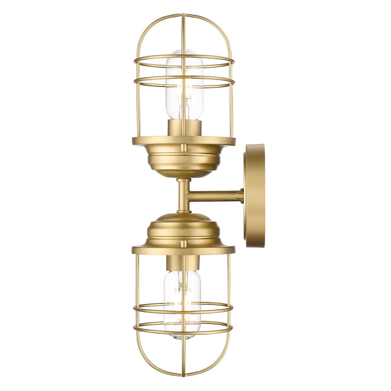 Golden 9808-2W BCB Two Light Wall Sconce, Brushed Champagne Bronze