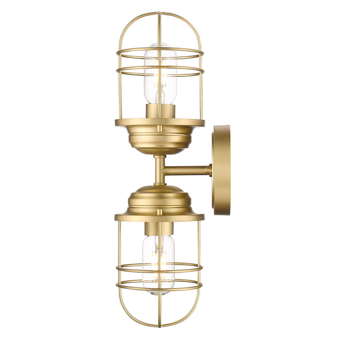 Golden 9808-2W BCB Two Light Wall Sconce, Brushed Champagne Bronze