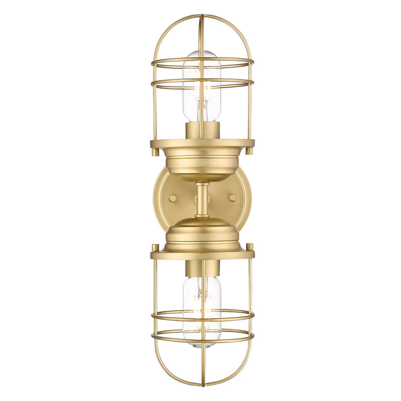Golden 9808-2W BCB Two Light Wall Sconce, Brushed Champagne Bronze