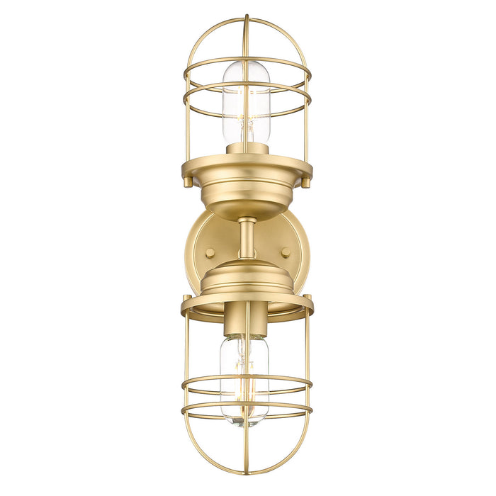 Golden 9808-2W BCB Two Light Wall Sconce, Brushed Champagne Bronze