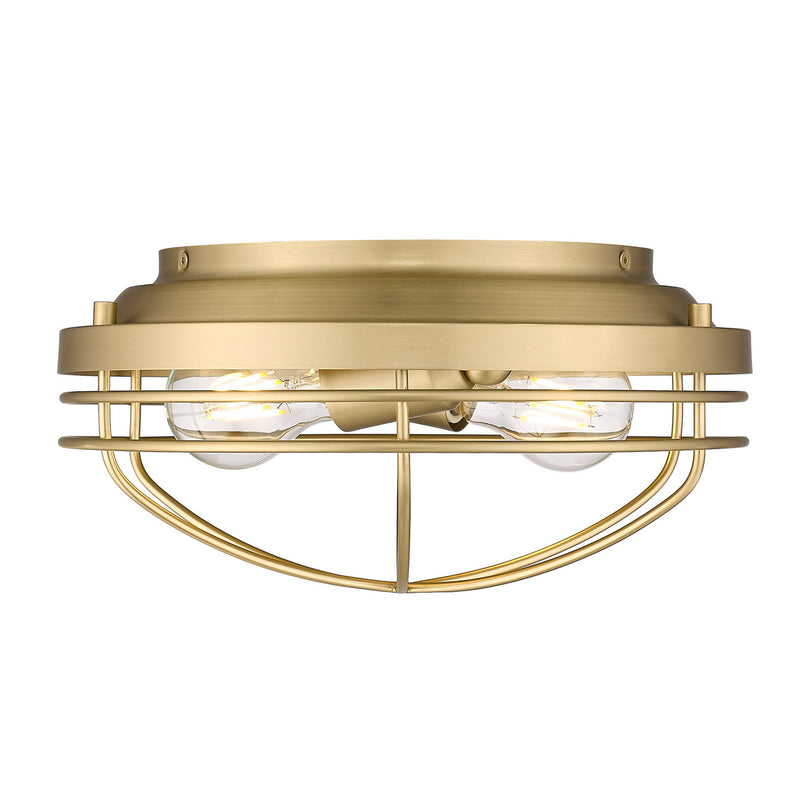 Golden 9808-FM BCB Two Light Flush Mount, Brushed Champagne Bronze