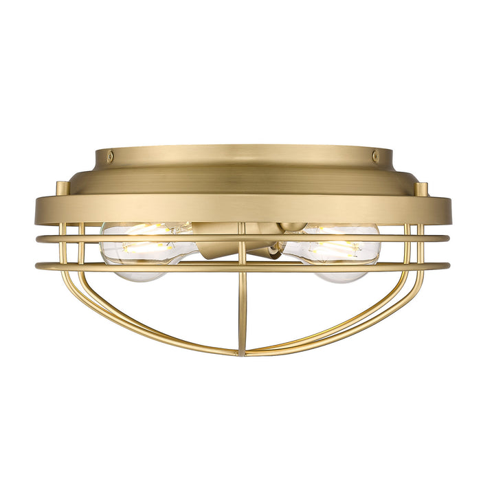 Golden 9808-FM BCB Two Light Flush Mount, Brushed Champagne Bronze