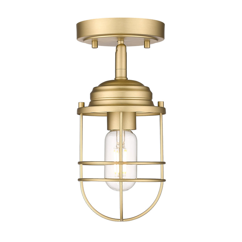 Golden 9808-SF BCB One Light Semi-Flush Mount, Brushed Champagne Bronze